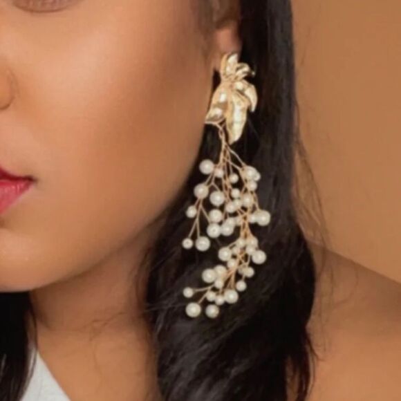 Flower statement earrings M148 - Picture 2 of 7